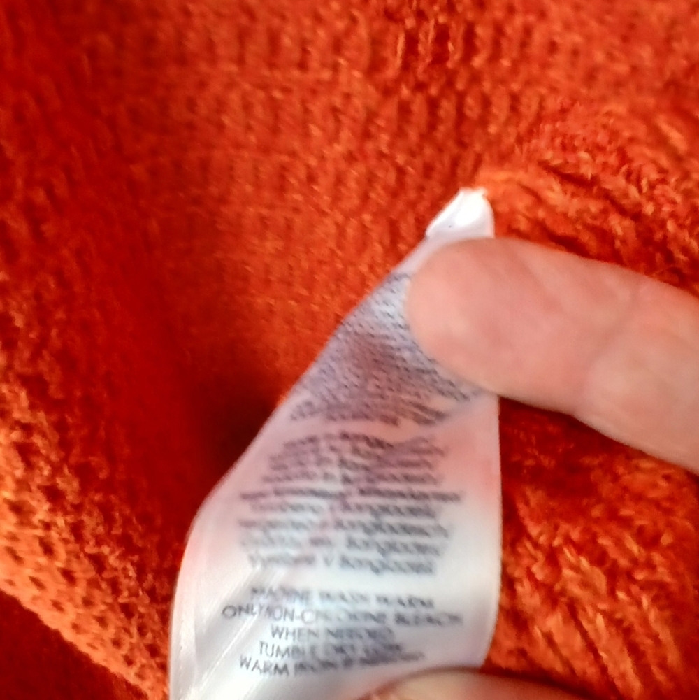 Chaps Orange Mock Neck Sweater Elbow Patches Men's Size XL Academia Preppy - Picture 7 of 7